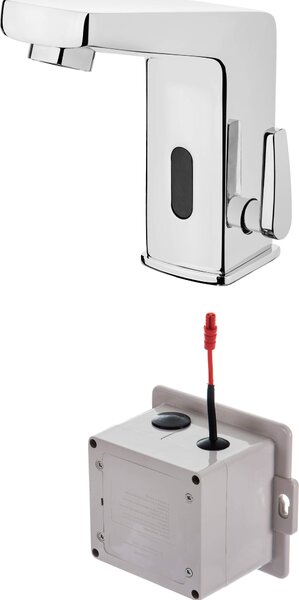 Touchless washbasin mixer with temperature control - 4xAA