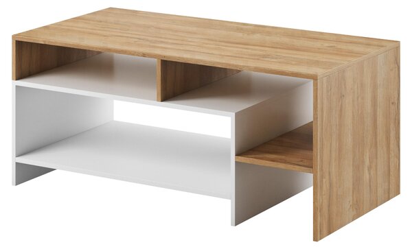 Tavolino asimmetrico per soggiorno, legno di quercia "Craft" / antracite, 120 x 60 x 52,8 cm