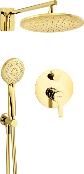 Set doccia da incasso, rotondo, monocomando, miscelatore, ottone