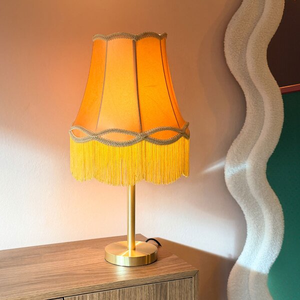Lampada da tavolo classica in ottone con paralume Granny oro 30 cm - Simplo