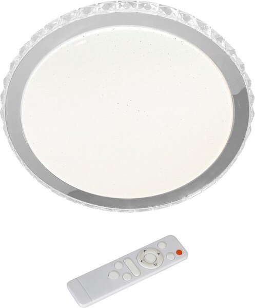 Plafoniera LED rotonda con telecomando LAYLA bianca 66W, tonalità di bianco 3300 lm, metallo, dimensioni: 6x50x50 cm, IP20, Milagro