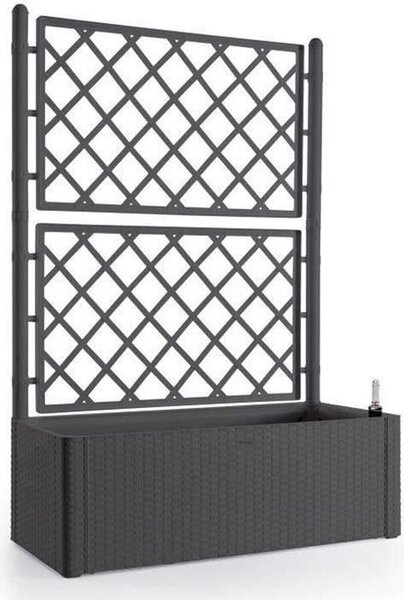 Fioriera auto-irrigante Stefanplast Natural Deluxe rettangolare antracite 100 x 43 x 142 cm