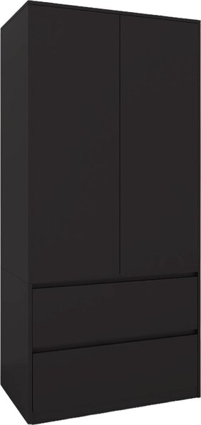BDW Armadio con cassetti, armadio da corridoio a 2 ante, nero