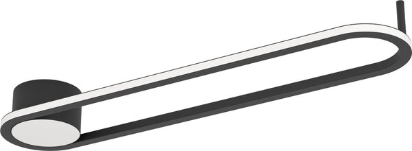Lampada da soffitto LED EGLO ovale Collecorvino, lampada da soffitto per soggiorno, lampada da soffitto in metallo nero, lampada da soggiorno bianco caldo-bianco freddo, 50 cm