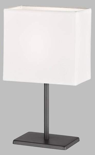 Lampada da tavolo Ole con porta USB, bianco/nichel