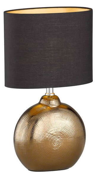 FISCHER & HONSEL Foro lampada da tavolo, bronzo/nero, altezza 39 cm