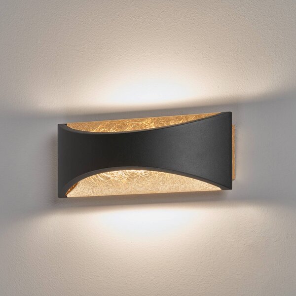 FISCHER & HONSEL Applique da parete a LED Rio, Nero, Soggiorno / Sala da pranzo, Metallo, Moderno, Applique a LED