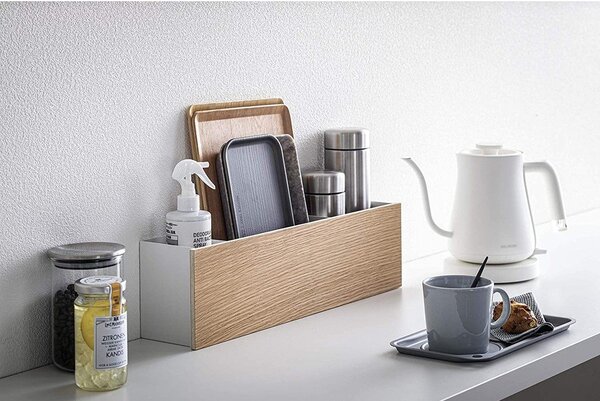 Organizer bianco/di colore naturale in metallo per cancelleria Rin – YAMAZAKI