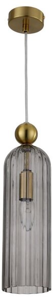 Lampada a sospensione Piega color fumo-oro 1xE14x40W in vetro, dimensioni: 150x10x10 cm, IP20, Light Prestige