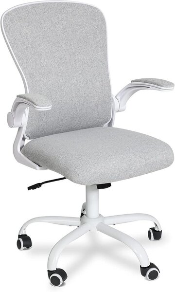 Sedia da ufficio Silecomplaza, con braccioli pieghevoli, sedia ergonomica per scrivania, sedia da computer, realizzata in tessuto a rete, con braccioli, schienale medio, adatta per l'uso in casa, in ufficio, inconferenze o in studi
