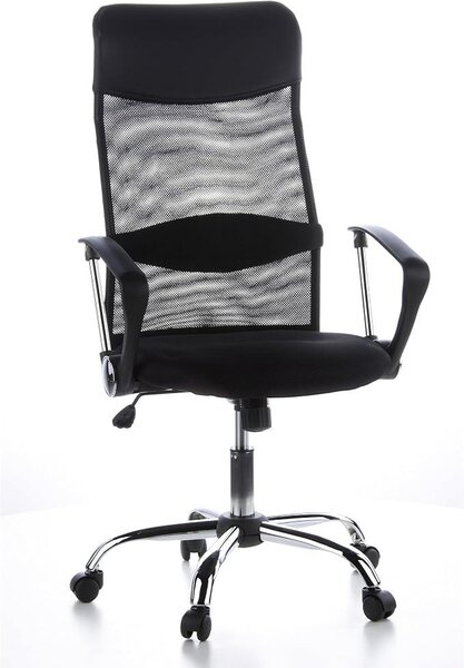 Silecomplaza 621100 - Sedia da ufficio ARIA HIGH, realizzata in tessuto a rete/ecopelle, colore nero. Sedia girevole, ideale per l'ufficio o il computer, con schienale alto
