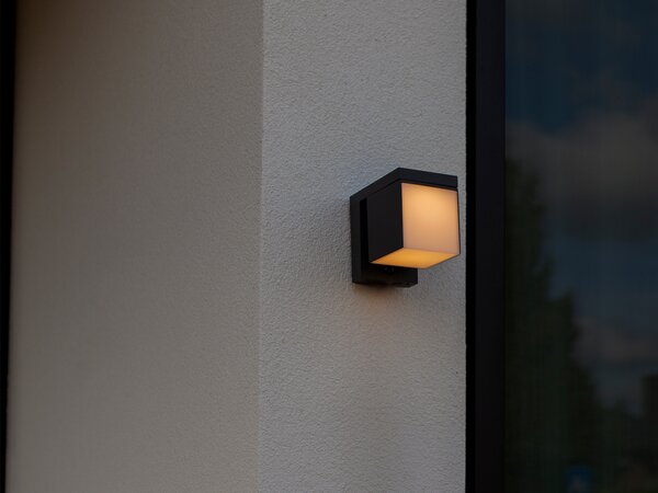 Lampada da parete per esterni LED ibrido solare o integrato nella rete 9,5W PRIMA Lutec