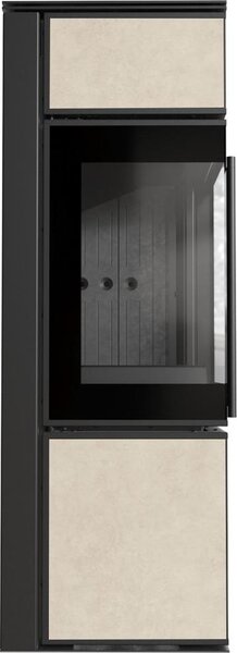 Stufa in acciaio KRATKI TORA/S 8 kW Ø 150 quarzo sinterizzato FOKOSrivestimento nero