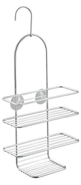 Mensola da bagno da appendere color argento lucido in acciaio Luxy – Metaltex