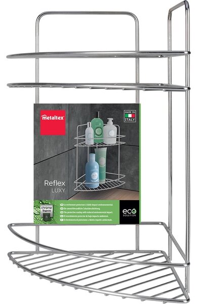 Mensola da bagno color argento lucido in acciaio Luxy – Metaltex