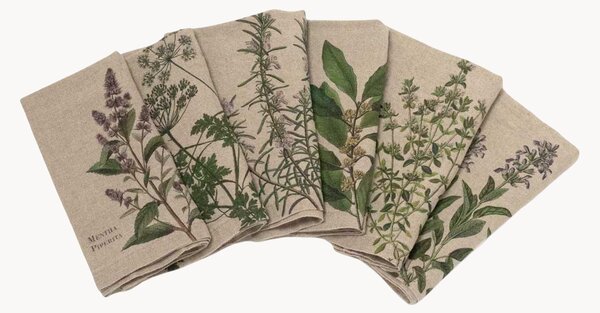 Set di 6 tovaglioli in lino Fine Herbs