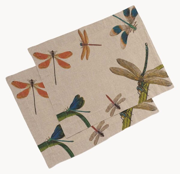 Set di 2 tovagliette in lino Lakeside Dragonflies