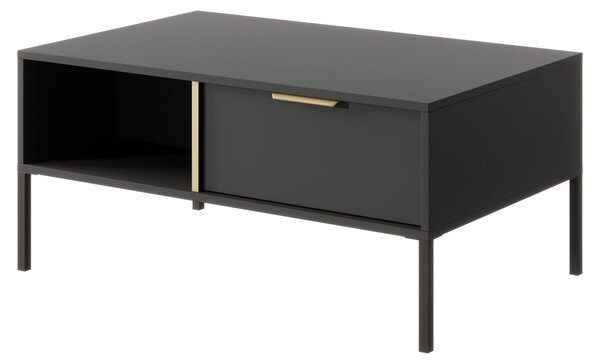 Tavolino con cassetti per soggiorno, colore antracite, dimensioni 97 x 60 x 44,4 cm