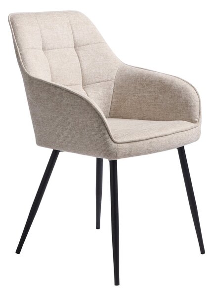 Sedia da pranzo beige in imbottito con braccioli Nolan – Unique Furniture