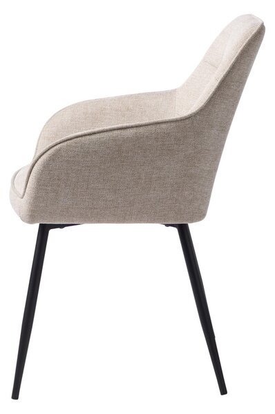 Sedia da pranzo beige in imbottito con braccioli Nolan – Unique Furniture