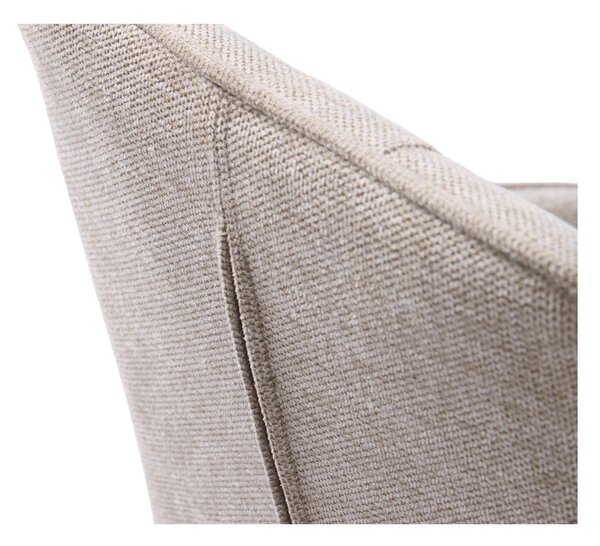 Sedia da pranzo beige in imbottito con braccioli Nolan – Unique Furniture