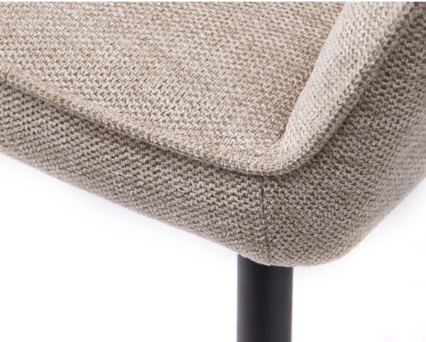 Sedia da pranzo beige in imbottito con braccioli Nolan – Unique Furniture