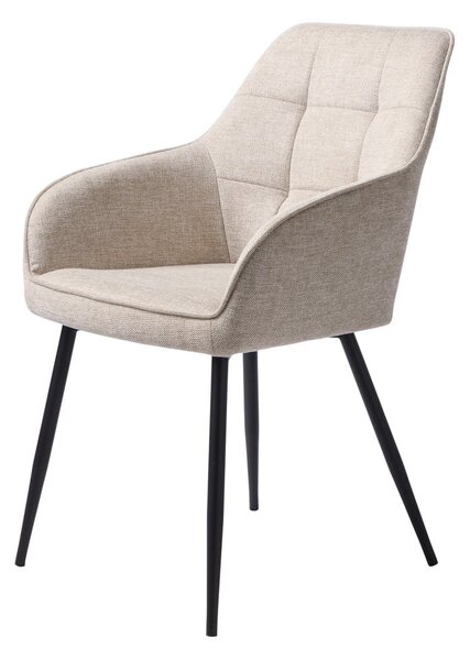 Sedia da pranzo beige in imbottito con braccioli Nolan – Unique Furniture