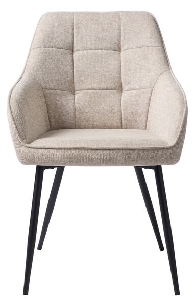 Sedia da pranzo beige in imbottito con braccioli Nolan – Unique Furniture