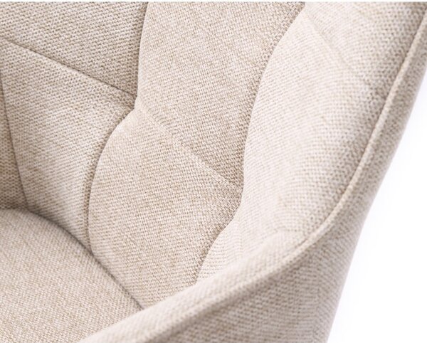Sedia da pranzo beige in imbottito con braccioli Nolan – Unique Furniture