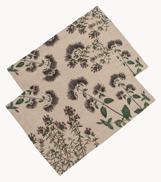 Set di 2 tovagliette in lino Thyme & Oregano