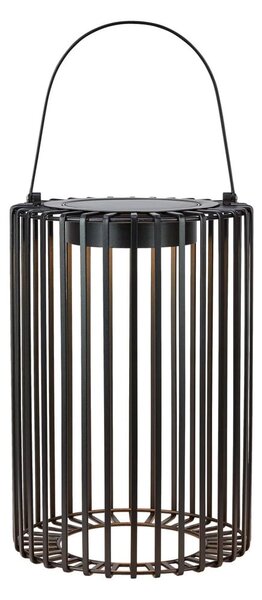 Lanterna a LED nera con alimentazione a pannelli solari e con ricarica USB da esterno (altezza totale 54 cm) Cavia – Markslöjd