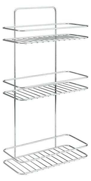Mensola da bagno da appendere/senza foratura color argento lucido in acciaio Luxy – Metaltex