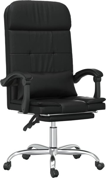 Sedia da ufficio con funzione massaggio e reclinabile, nera, in ecopelle, marca vidaXL
