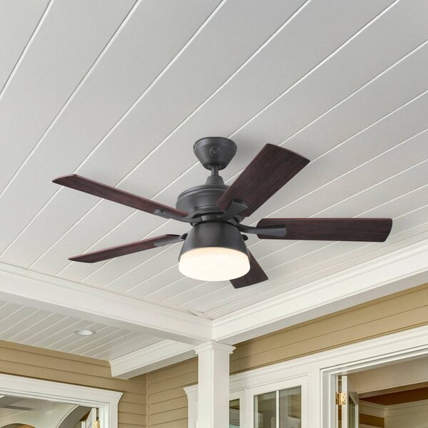 Westinghouse Ventilatore da soffitto Westinghouse, luce, 7316240 noce silenzioso, Legno scuro, Soggiorno / Sala da pranzo, Plastica, Moderno