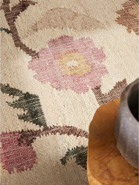 Tappeto color crema in iuta tessuto a mano 160x230 cm Roya Violette – Elle Decoration