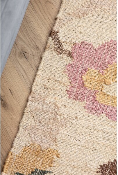 Tappeto color crema in iuta tessuto a mano 160x230 cm Roya Violette – Elle Decoration
