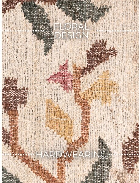Tappeto color crema in iuta tessuto a mano 160x230 cm Roya Violette – Elle Decoration