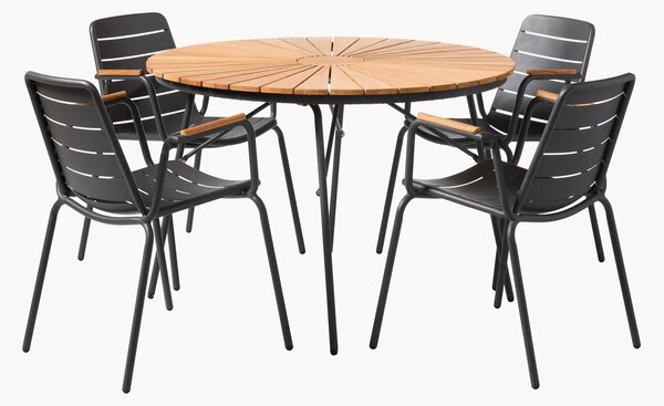 Set da pranzo da giardino in legno di teak Ellen 5 pz