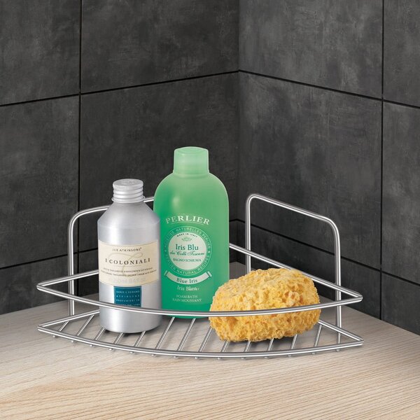 Mensola da bagno color argento lucido in acciaio Luxy – Metaltex