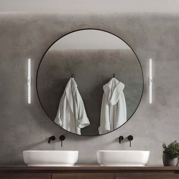 Briloner Applique da parete Runt, Cromo / Argento, Bagno, Plastica, Moderno, Applique