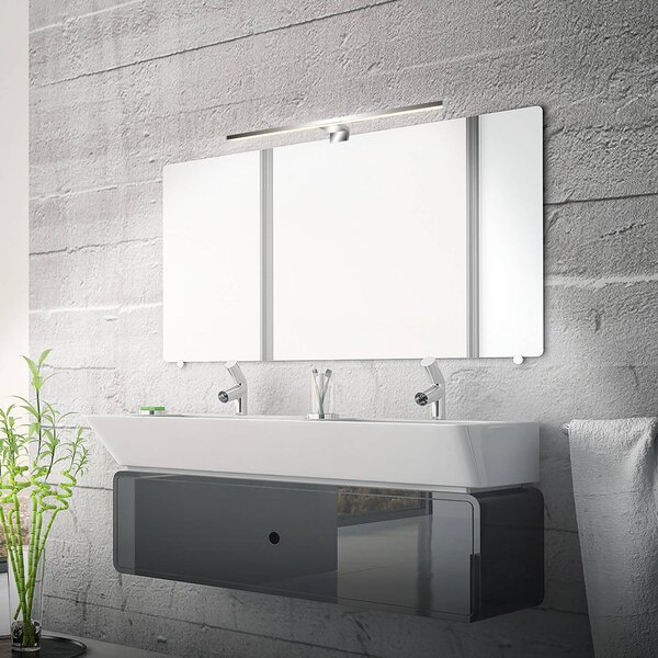 Briloner Applique da parete Dun 2 in 1, Cromo / Argento, Bagno, Plastica, Moderno, Applique