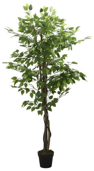 Albero di Ficus Artificiale 630 Foglie 120 cm Verde