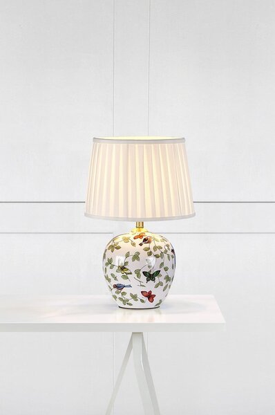 Lampada da tavolo bianca con paralume in tessuto (altezza totale 48 cm) Mansion – Markslöjd