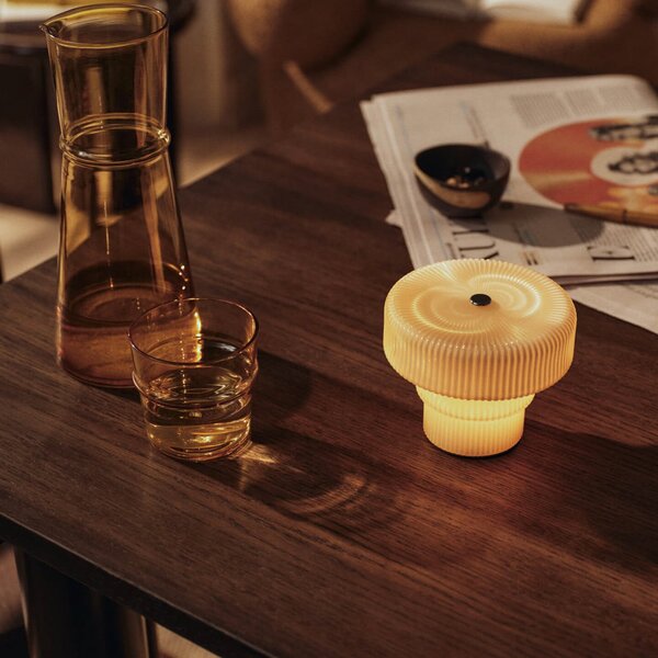 Lampade da tavolo ferm LIVING, dimmerabile, Beige, Soggiorno, Vetro
