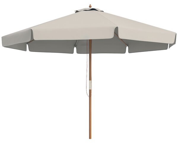 Outsunny Ombrellone da Giardino con Doppio Tettuccio, in Bambù e Poliestere, Ø325x250 cm, Grigio