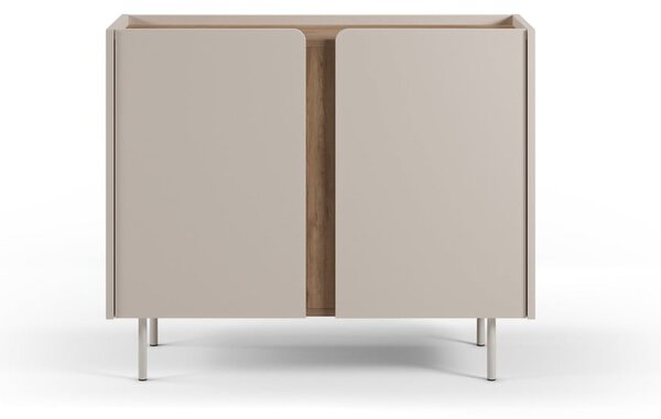 Mobile effetto rovere in colore crema-naturale 100x82,5x40 cm Lucile - Marckeric
