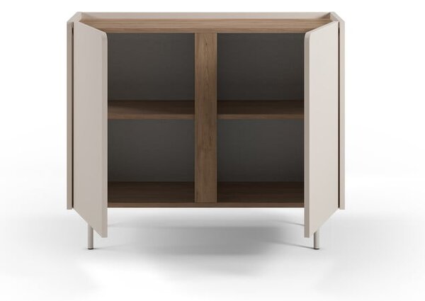 Mobile effetto rovere in colore crema-naturale 100x82,5x40 cm Lucile - Marckeric