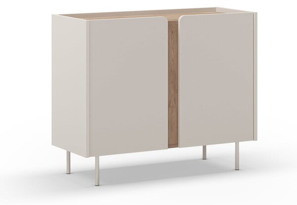 Mobile effetto rovere in colore crema-naturale 100x82,5x40 cm Lucile - Marckeric