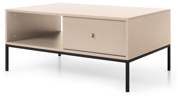 Tavolino da salotto con cassetti, beige, 104 x 68 x 47 cm