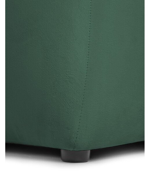 Divano angolare verde (con penisola a destra e chaise lounge) con rivestimento in velluto Cube – Bonami Selection